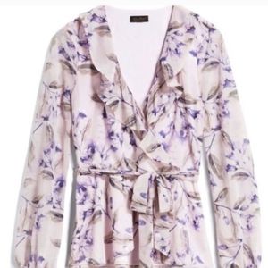 Goldray Stitch Fix purple floral faux wrap top plus size